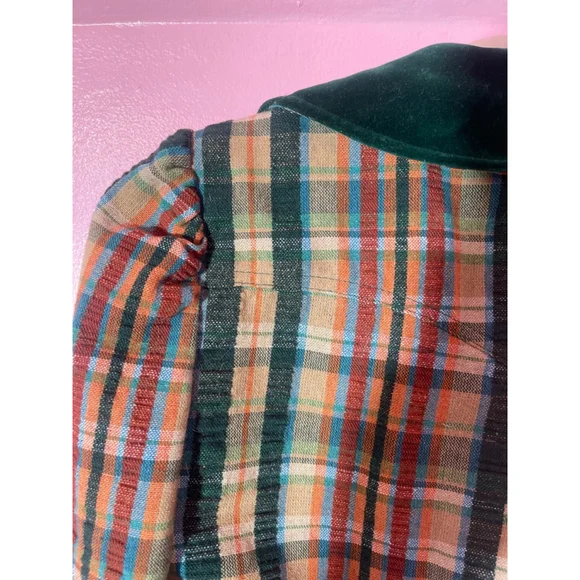 Vintage Women's Fashion Scene Plaid Blazer Jacket Size S Green - Picture 6 of 13